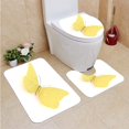 thumbnail image 1 of PUDMAD Golden Butterfly 3 Piece Bathroom Rugs Set Bath Rug Contour Mat and Toilet Lid Cover, 1 of 2