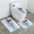 thumbnail image 1 of PUDMAD Golden Gate Bridge San Francisco Under Cloud Fog 3 Piece Bathroom Rugs Set Bath Rug Contour Mat and Toilet Lid Cover, 1 of 2