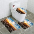 thumbnail image 1 of PUDMAD Golden Hour in Los Angeles 3 Piece Bathroom Rugs Set Bath Rug Contour Mat and Toilet Lid Cover, 1 of 2