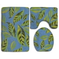 thumbnail image 1 of PUDMAD Golden Leaf 3 Piece Bathroom Rugs Set Bath Rug Contour Mat and Toilet Lid Cover, 1 of 2