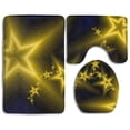 thumbnail image 1 of PUDMAD Golden Star 3 Piece Bathroom Rugs Set Bath Rug Contour Mat and Toilet Lid Cover, 1 of 2