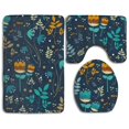 thumbnail image 1 of PUDMAD Golden Stars 3 Piece Bathroom Rugs Set Bath Rug Contour Mat and Toilet Lid Cover, 1 of 2