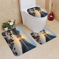 thumbnail image 1 of PUDMAD Golden Sunrise at Wastwater Lake Rocks Mountains 3 Piece Bathroom Rugs Set Bath Rug Contour Mat and Toilet Lid Cover, 1 of 2