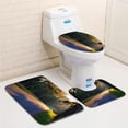 thumbnail image 1 of PUDMAD Golden Sunrise on a Suburban Street 3 Piece Bathroom Rugs Set Bath Rug Contour Mat and Toilet Lid Cover, 1 of 2