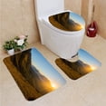 thumbnail image 1 of PUDMAD Golden Sunset 3 Piece Bathroom Rugs Set Bath Rug Contour Mat and Toilet Lid Cover, 1 of 2