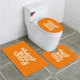 thumbnail image 1 of PUDMAD Good Vibes Hand Lettering Always Good Vibes Positive Motivational Phrase Orange 3 Piece Bathroom Rugs Set Bath Rug Contour Mat and Toilet Lid Cover, 1 of 2