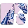thumbnail image 1 of PUDMAD Good Vibes Only Marble 3 Piece Bathroom Rugs Set Bath Rug Contour Mat and Toilet Lid Cover, 1 of 2