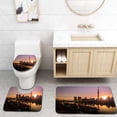 thumbnail image 1 of PUDMAD Gorgeous Sunrise in Tokyo Sky Tree 3 Piece Bathroom Rugs Set Bath Rug Contour Mat and Toilet Lid Cover, 1 of 2