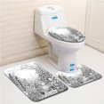 thumbnail image 1 of PUDMAD Graphic Coral Reef Sea Horse Ocean Fish Sunken Ship Line Art Drawing 3 Piece Bathroom Rugs Set Bath Rug Contour Mat and Toilet Lid Cover, 1 of 2