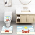 thumbnail image 1 of PUDMAD Graphic red Crab on a Sunny Beach 3 Piece Bathroom Rugs Set Bath Rug Contour Mat and Toilet Lid Cover, 1 of 2