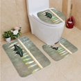 thumbnail image 1 of PUDMAD Graphium Agamemnon 3 Piece Bathroom Rugs Set Bath Rug Contour Mat and Toilet Lid Cover, 1 of 2