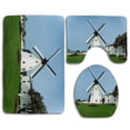 thumbnail image 1 of PUDMAD Grassland and Windmill 3 Piece Bathroom Rugs Set Bath Rug Contour Mat and Toilet Lid Cover, 1 of 2