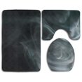 thumbnail image 1 of PUDMAD Gray Smoke Art 3 Piece Bathroom Rugs Set Bath Rug Contour Mat and Toilet Lid Cover, 1 of 2