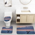 thumbnail image 1 of PUDMAD Gray Whale Tail at Sunset 3 Piece Bathroom Rugs Set Bath Rug Contour Mat and Toilet Lid Cover, 1 of 2