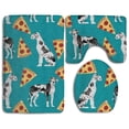 thumbnail image 1 of PUDMAD Great Dane Pizza 3 Piece Bathroom Rugs Set Bath Rug Contour Mat and Toilet Lid Cover, 1 of 2