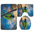 thumbnail image 1 of PUDMAD Great Tit 3 Piece Bathroom Rugs Set Bath Rug Contour Mat and Toilet Lid Cover, 1 of 2