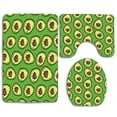 thumbnail image 1 of PUDMAD Green Avocado 3 Piece Bathroom Rugs Set Bath Rug Contour Mat and Toilet Lid Cover, 1 of 2