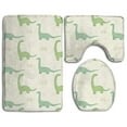 thumbnail image 1 of PUDMAD Green Dinosaurs Clip Art 3 Piece Bathroom Rugs Set Bath Rug Contour Mat and Toilet Lid Cover, 1 of 2