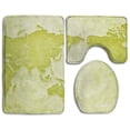 thumbnail image 1 of PUDMAD Green Earth Maps 3 Piece Bathroom Rugs Set Bath Rug Contour Mat and Toilet Lid Cover, 1 of 2