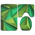 thumbnail image 1 of PUDMAD Green Geometry 3 Piece Bathroom Rugs Set Bath Rug Contour Mat and Toilet Lid Cover, 1 of 2