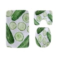 thumbnail image 1 of PUDMAD Green Healthy Food Cucumber 3 Piece Bathroom Rugs Set Bath Rug Contour Mat and Toilet Lid Cover, 1 of 2