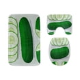 thumbnail image 1 of PUDMAD Green Healthy Food Cucumber 3 Piece Bathroom Rugs Set Bath Rug Contour Mat and Toilet Lid Cover, 1 of 2