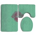 thumbnail image 1 of PUDMAD Green Kiss Lips 3 Piece Bathroom Rugs Set Bath Rug Contour Mat and Toilet Lid Cover, 1 of 2