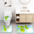 thumbnail image 1 of PUDMAD Green Leaf Opposite Sun and Sky 3 Piece Bathroom Rugs Set Bath Rug Contour Mat and Toilet Lid Cover, 1 of 2