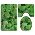 thumbnail image 1 of PUDMAD Green Leaves and Frog 3 Piece Bathroom Rugs Set Bath Rug Contour Mat and Toilet Lid Cover, 1 of 2