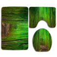 thumbnail image 1 of PUDMAD Green Load Bamboo Walkway 3 Piece Bathroom Rugs Set Bath Rug Contour Mat and Toilet Lid Cover, 1 of 2