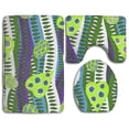 thumbnail image 1 of PUDMAD Green Love Heart 3 Piece Bathroom Rugs Set Bath Rug Contour Mat and Toilet Lid Cover, 1 of 2