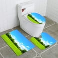 thumbnail image 1 of PUDMAD Green Park and Tree Blue Sky 3 Piece Bathroom Rugs Set Bath Rug Contour Mat and Toilet Lid Cover, 1 of 2