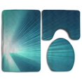 thumbnail image 1 of PUDMAD Green Shining Rays 3 Piece Bathroom Rugs Set Bath Rug Contour Mat and Toilet Lid Cover, 1 of 2