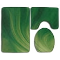 thumbnail image 1 of PUDMAD Green Stripes 3 Piece Bathroom Rugs Set Bath Rug Contour Mat and Toilet Lid Cover, 1 of 2