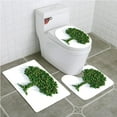 thumbnail image 1 of PUDMAD Green Tree 3 Piece Bathroom Rugs Set Bath Rug Contour Mat and Toilet Lid Cover, 1 of 2