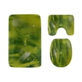 thumbnail image 1 of PUDMAD Green Water and Grass Drops 3 Piece Bathroom Rugs Set Bath Rug Contour Mat and Toilet Lid Cover, 1 of 2