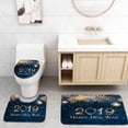 thumbnail image 1 of PUDMAD Greeting Card Happy New Year 2019 3 Piece Bathroom Rugs Set Bath Rug Contour Mat and Toilet Lid Cover, 1 of 2