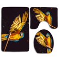 thumbnail image 1 of PUDMAD Greeting Cute Parrot 3 Piece Bathroom Rugs Set Bath Rug Contour Mat and Toilet Lid Cover, 1 of 2