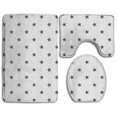 thumbnail image 1 of PUDMAD Grey Star 3 Piece Bathroom Rugs Set Bath Rug Contour Mat and Toilet Lid Cover, 1 of 2