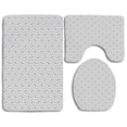 thumbnail image 1 of PUDMAD Grey and White Minimalist Geometric Trippy Formles Lines Shaping Maze Abstract Graphic Art 3 Piece Bathroom Rugs Set Bath Rug Contour Mat and Toilet Lid Cover, 1 of 2