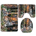 thumbnail image 1 of PUDMAD Grey Wolves Fall Forest 3 Piece Bathroom Rugs Set Bath Rug Contour Mat and Toilet Lid Cover, 1 of 2
