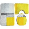 thumbnail image 1 of PUDMAD Grey Yellow Abstract Art Painting 3 Piece Bathroom Rugs Set Bath Rug Contour Mat and Toilet Lid Cover, 1 of 2