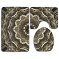 thumbnail image 1 of PUDMAD Grunge Oriental Vintage Brass Ornament 3 Piece Bathroom Rugs Set Bath Rug Contour Mat and Toilet Lid Cover, 1 of 2