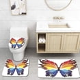 thumbnail image 1 of PUDMAD Grunge Rainbow Butterfly 3 Piece Bathroom Rugs Set Bath Rug Contour Mat and Toilet Lid Cover, 1 of 2