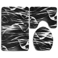 thumbnail image 1 of PUDMAD Grunge Seamless Monochrome Abstract Wave 3 Piece Bathroom Rugs Set Bath Rug Contour Mat and Toilet Lid Cover, 1 of 2
