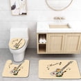 thumbnail image 1 of PUDMAD Guitar Abstract Funky Guitar Instrument Melody Musical Notes and Hand Writing Sand 3 Piece Bathroom Rugs Set Bath Rug Contour Mat and Toilet Lid Cover, 1 of 2