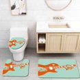 thumbnail image 1 of PUDMAD Guitar Musician Playing Jamming Instrument Acoustic Performing Vintage Mint Green 3 Piece Bathroom Rugs Set Bath Rug Contour Mat and Toilet Lid Cover, 1 of 2
