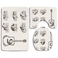 thumbnail image 1 of PUDMAD Guitar Sketch Instrument Chords Acoustic Flamenco Technique Skill Talent 3 Piece Bathroom Rugs Set Bath Rug Contour Mat and Toilet Lid Cover, 1 of 2