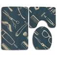 thumbnail image 1 of PUDMAD Hairdressing Tools 3 Piece Bathroom Rugs Set Bath Rug Contour Mat and Toilet Lid Cover, 1 of 2