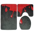thumbnail image 1 of PUDMAD Halloween Red Blood 3 Piece Bathroom Rugs Set Bath Rug Contour Mat and Toilet Lid Cover, 1 of 2